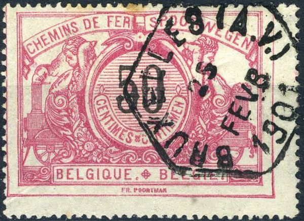 Railway Stamp: Black Numeral with Bilingual Text
