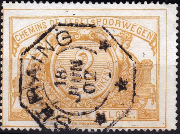 Railway Stamp: Black Numeral with Bilingual Text