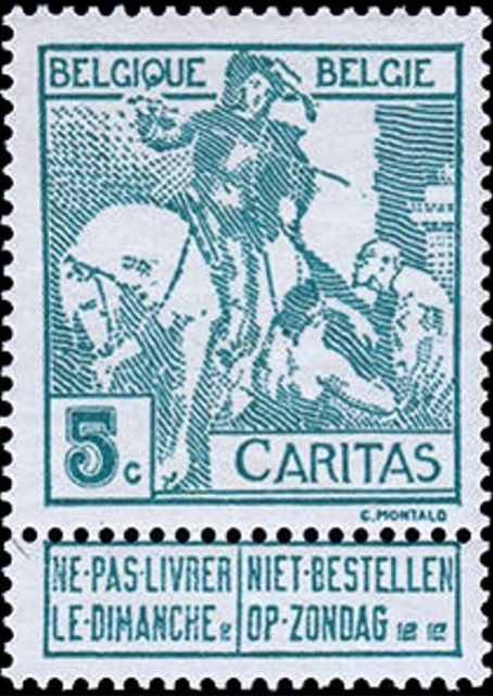 Saint Martin dividing his Cloak - Lined Background