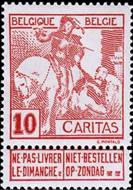Saint Martin dividing his Cloak - Lined Background
