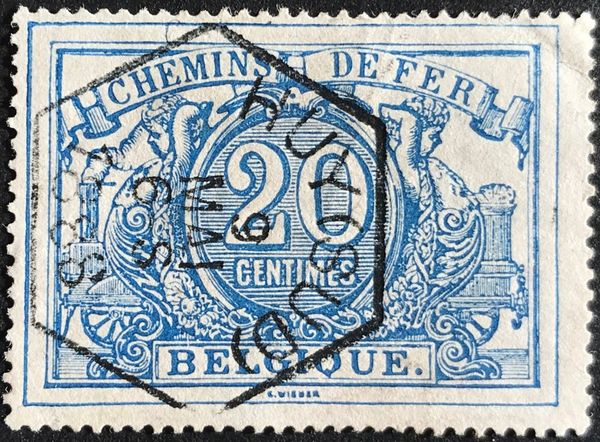 Railway Stamp: White Numeral with French Text