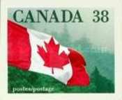 The Canadian Flag over forest