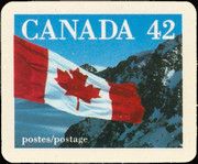 The Canadian Flag over Mountain