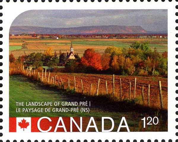 the landscape of Grand Pré, Nova Scotia