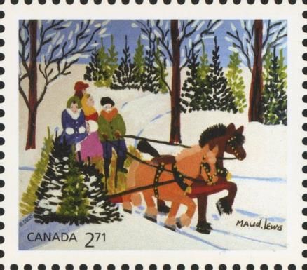 Family and Sled by Maud Lewis
