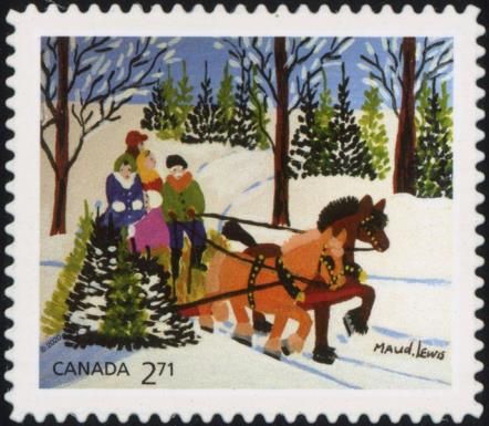 Family and Sled by Maud Lewis