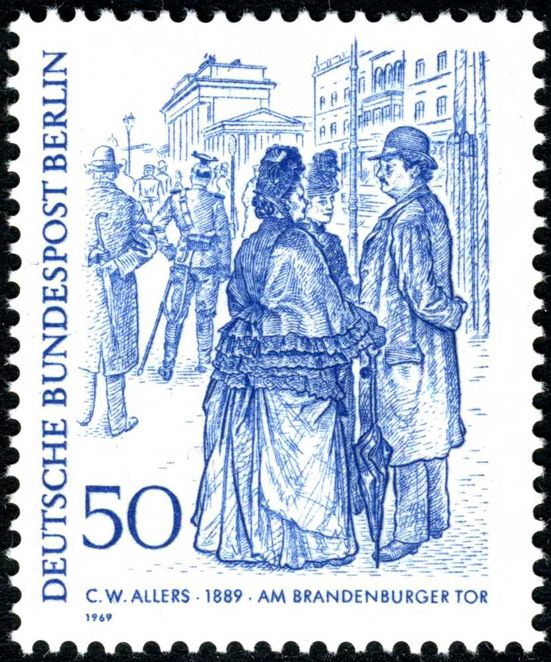 At the Brandenburg Gate, by Christian W. Allers (1857-1915)
