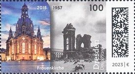 Frauenkirche, Dresden in 1957 and 2015