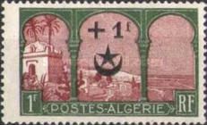 Overlooking the Bay of Algiers overprinted & surcharged