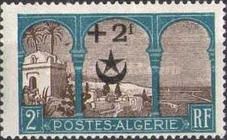 Overlooking the Bay of Algiers overprinted & surcharged