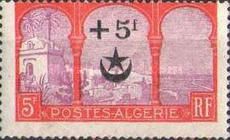 Overlooking the Bay of Algiers overprinted & surcharged