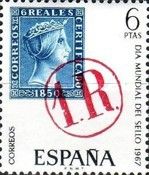 1850 6r Stamp with 1R Postmark in Red Circle