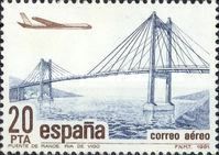 Aircraft over Rande River bridge, Pontevedra