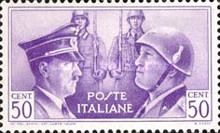 Portraits of Mussolini (1863-1945) and Hitler (1889-1945)
