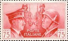 Portraits of Mussolini (1863-1945) and Hitler (1889-1945)