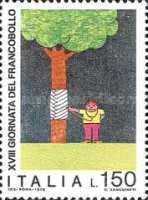 18th Stamp Day - Boy Caring for a Tree