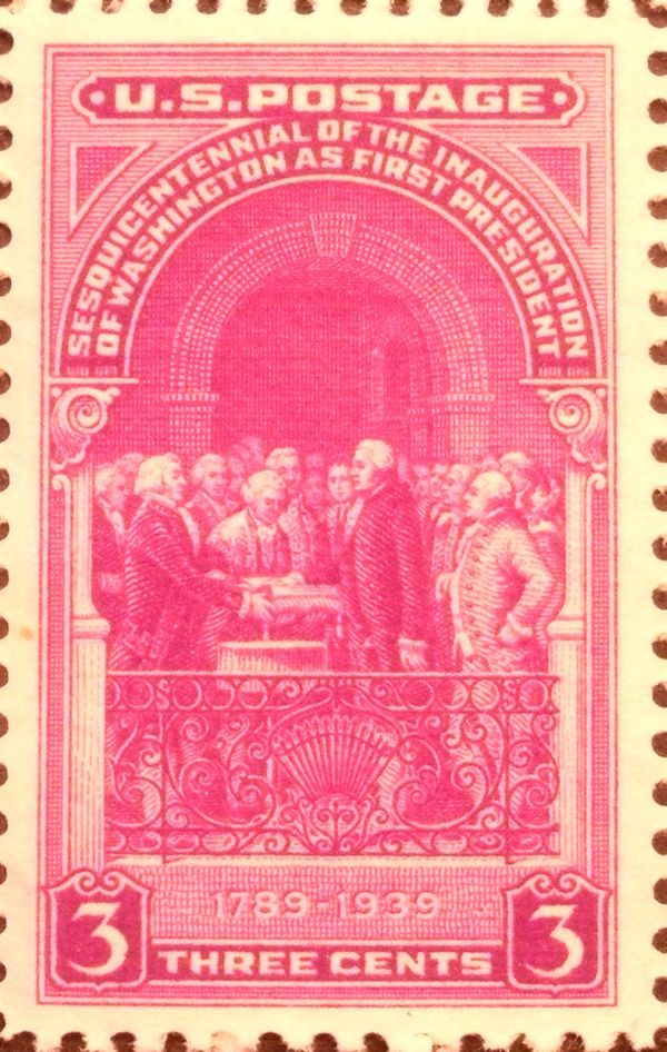 Washington Taking Oath of Office, Federal Building, New York