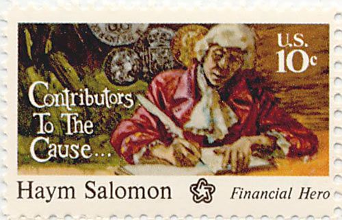 Haym Salomon Writing in Ledger