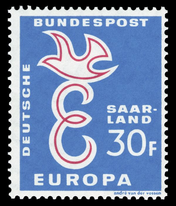 Europa - Dove over Letter 'E'