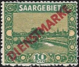 "Old Bridge", Saarbrücken / BRIGHT RED DIENSTMARKE OVERPRINT
