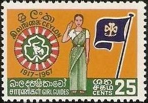 Girl guide, badge & international scouting flag