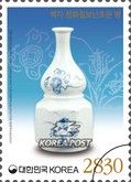 Porcelain Vase with Cobalt Blue Orchid Design