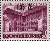 Wawel Castle / Surcharge with 1.35 zl