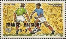 Footballers, overprinted