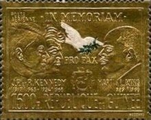 Kennedy and King on Gold Stamp