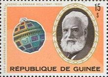 Alexander Graham Bell (1847-1922) and satellite TELSTAR
