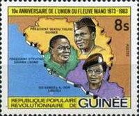 Presidents of Guinea, Sierra Leone and Liberia on map