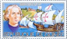 Christopher Columbus (1451-1506) departing from Palos, 1492