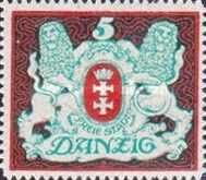 The coat of arms of Danzig with lions