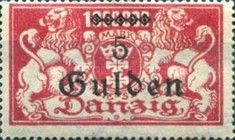 The coat of arms of Danzig with lions