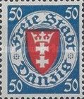 The coat of arms of Danzig in an oval frame